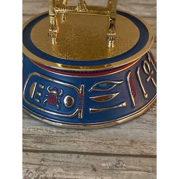 Franklin Mint “The Throne” Tutankhamun Egyptian Miniature w/ Glass Dome - Picture 7 of 14